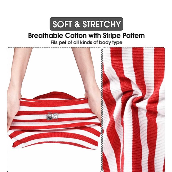 CtilFelix Dog Shirt - Adorable Striped Stretchy Vest Shirt, Size 5X Pet Apparel - Picture 6 of 6
